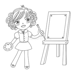 小画家插图黑白小画家照片