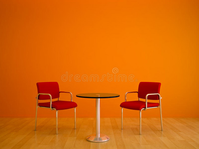 色调红色椅子