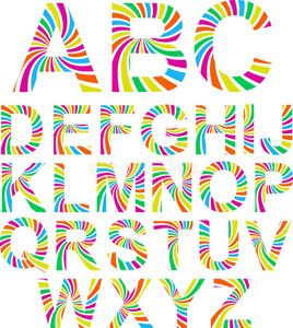 完整有趣的彩虹字母表。