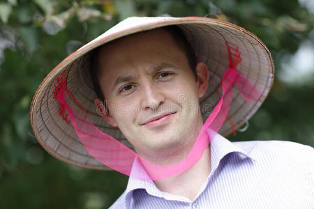 来自越南的男人越南男人帽照片