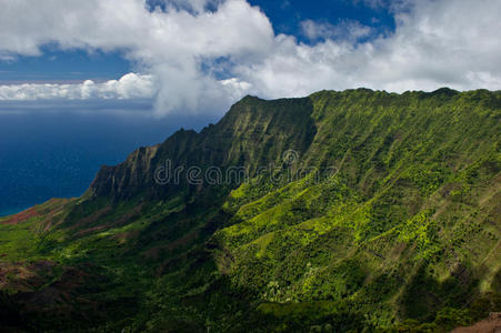 纳帕利海岸考艾岛的崎岖景观