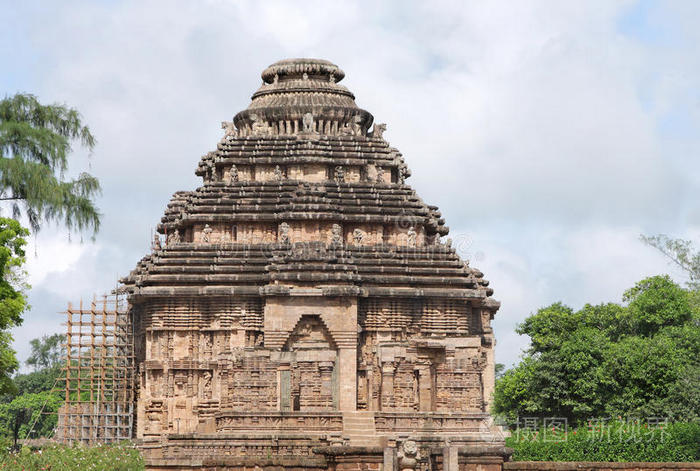 印度奥里萨邦科纳拉克美丽的太阳神庙