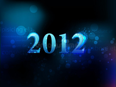 2012年的霓虹灯在黑暗的背景下.圣诞节照片