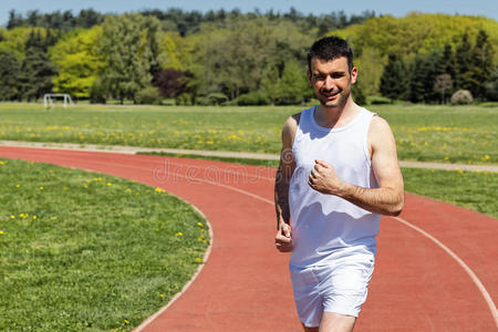 慢跑 跑步者 满的 年龄 运行 健身 健康 公园 轨道 白种人