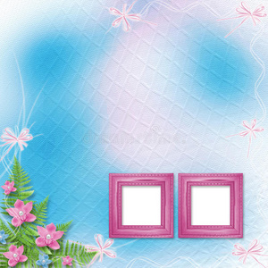粉色兰花相框