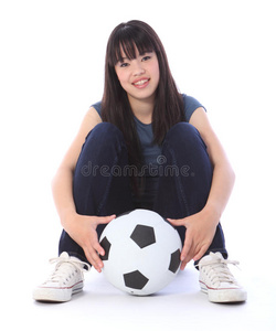 美丽的青少年日本足球学生女孩图片