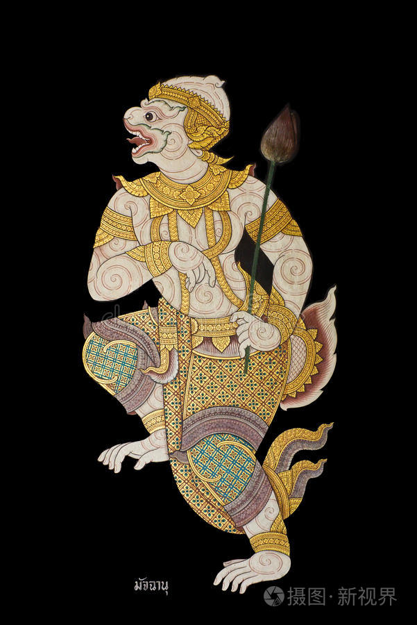 泰国墙上的罗摩衍那人画