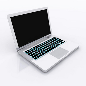 银色笔记本电脑3d插图