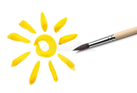 画笔画太阳
