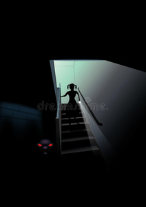 恐怖的地下室照片