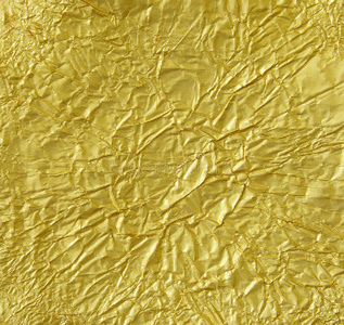 金色金属褶皱纸纹理
