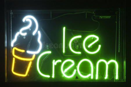 奶油 插图 霓虹灯 餐厅 艺术 窗口 商业 发光 标记 广告