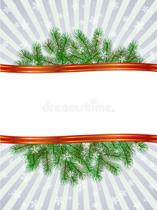 圣诞节用冷杉树枝图案框架