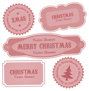 圣诞节矢量复古设计标签图片