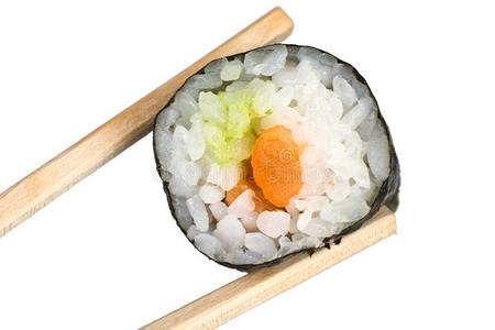 筷子配三文鱼寿司