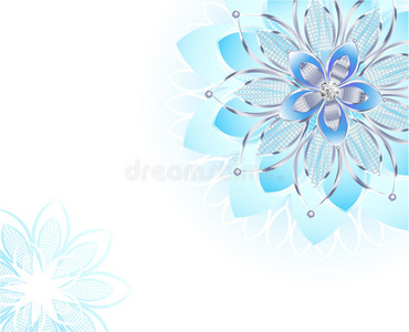 抽象浅蓝色花