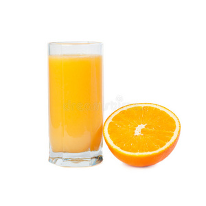 一杯橙汁加水果