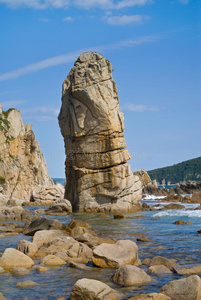 自然 风景 浪涌 荒野 岩石 海蓝宝石 波动 天空 石头