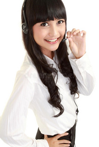 美丽的 服务台 呼叫 帮助 头戴式耳机 帮助热线 咨询 接触