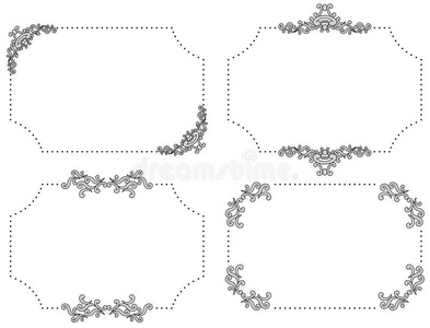 一组黑色复古框架矢量