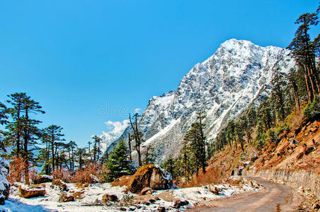 喜马拉雅山脉的美丽山峰