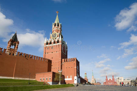 莫斯科克里姆林宫钟楼和红场