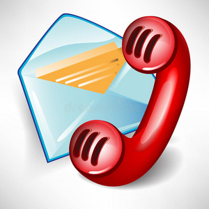 邮件图标和红色电话
