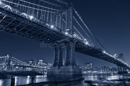 纽约曼哈顿大桥。