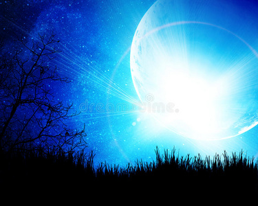 月蓝色夜照片