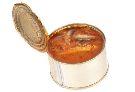 白底番茄酱鱼罐头