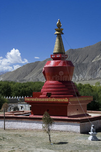 喜马拉雅山 地标 建筑学 藏语 尖顶 佛塔 风景 修道院