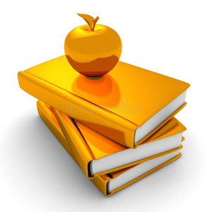 书堆上的金苹果。教育理念