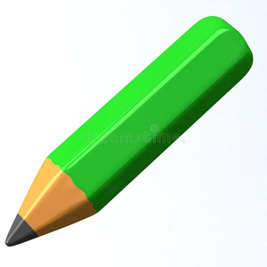 绿色铅笔3d