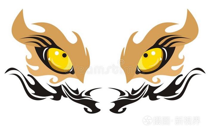 眼睛熊镶着红丝带的狮子愤怒的动物老虎脸野狼抽象虎愤怒的狼头怪兽