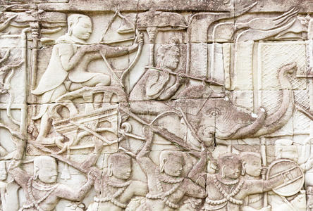 象形浮雕弓箭战士图片