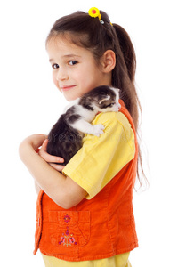 宠物 小孩 猫科动物 肖像 朋友 童年 享受 可爱极了 基蒂