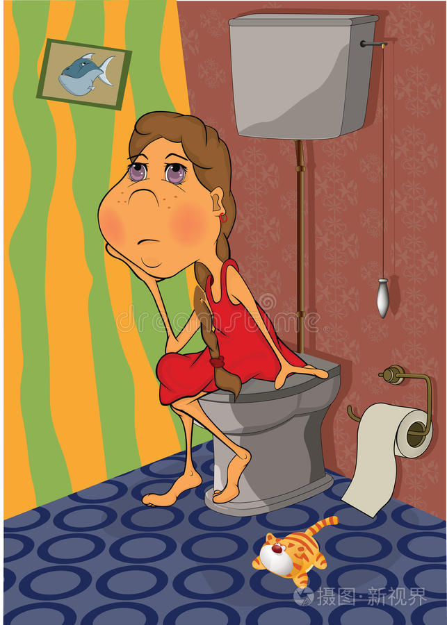 厕所里的女孩卡通