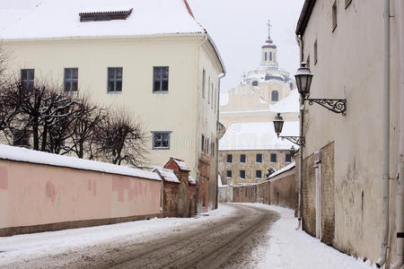 维尔纽斯 立陶宛 建筑学 房子 自然 季节 冬天 古老的