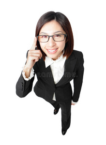 成功的商业女性接触式眼镜