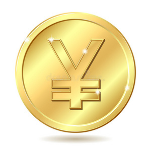 带日元符号的金币照片