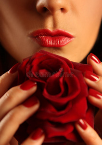 嘴唇和玫瑰