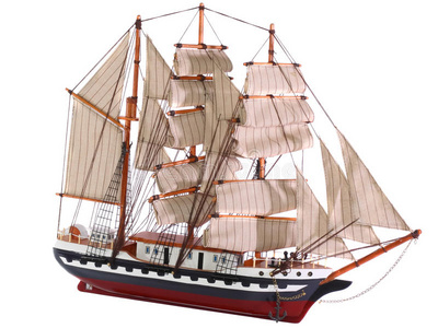 帆船护卫舰模型。与世隔绝。