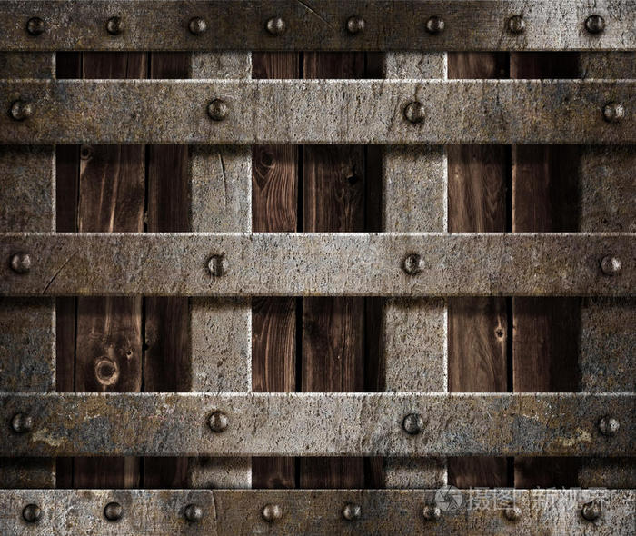 装饰格子旧地下室窗户水泥背景设防门印度古老的木制封闭门笼子旧金属