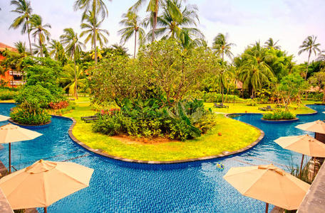 带游泳池的酒店度假村印度尼西亚巴厘岛