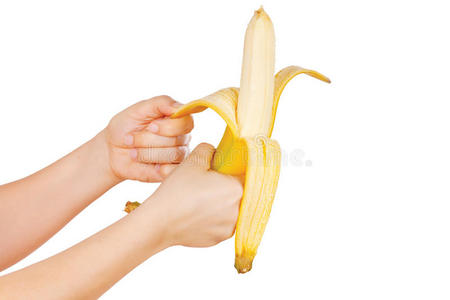 剥香蕉的手