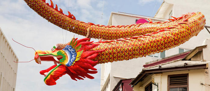 唐人街的龙年装饰图片
