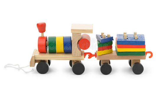 儿童木制蒸汽机车玩具