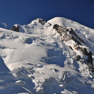 勃朗峰山体全景图片