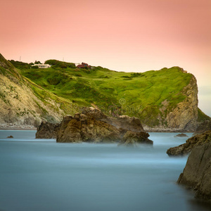 英国多塞特侏罗纪海岸的悬崖图片