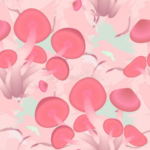 粉色蘑菇的无缝纹理